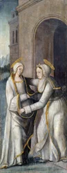 Die Heimsuchung, linkes Panel eines Triptychons